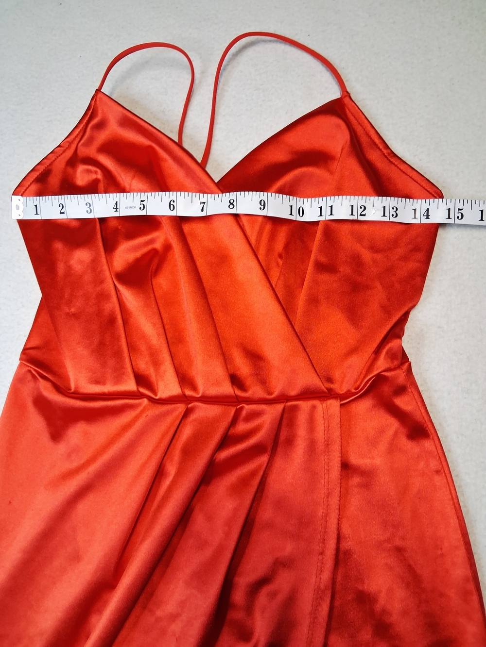 Revamped Red Satin Cami Wrap Mini Dress - Picture 2 of 6